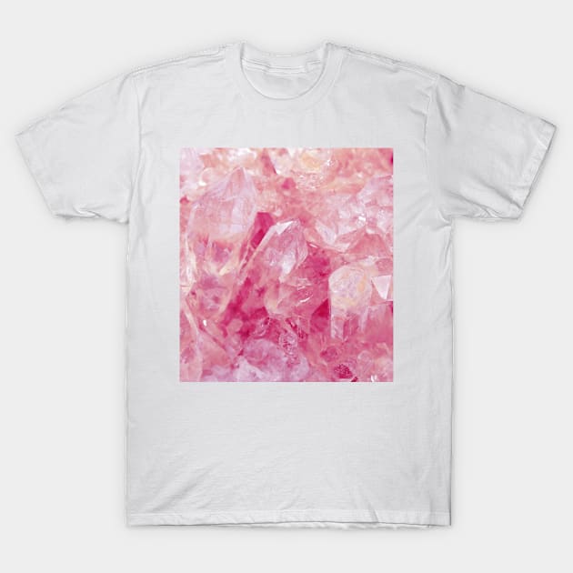 Pink Rose Quartz Crystal Geode T-Shirt by NewburyBoutique